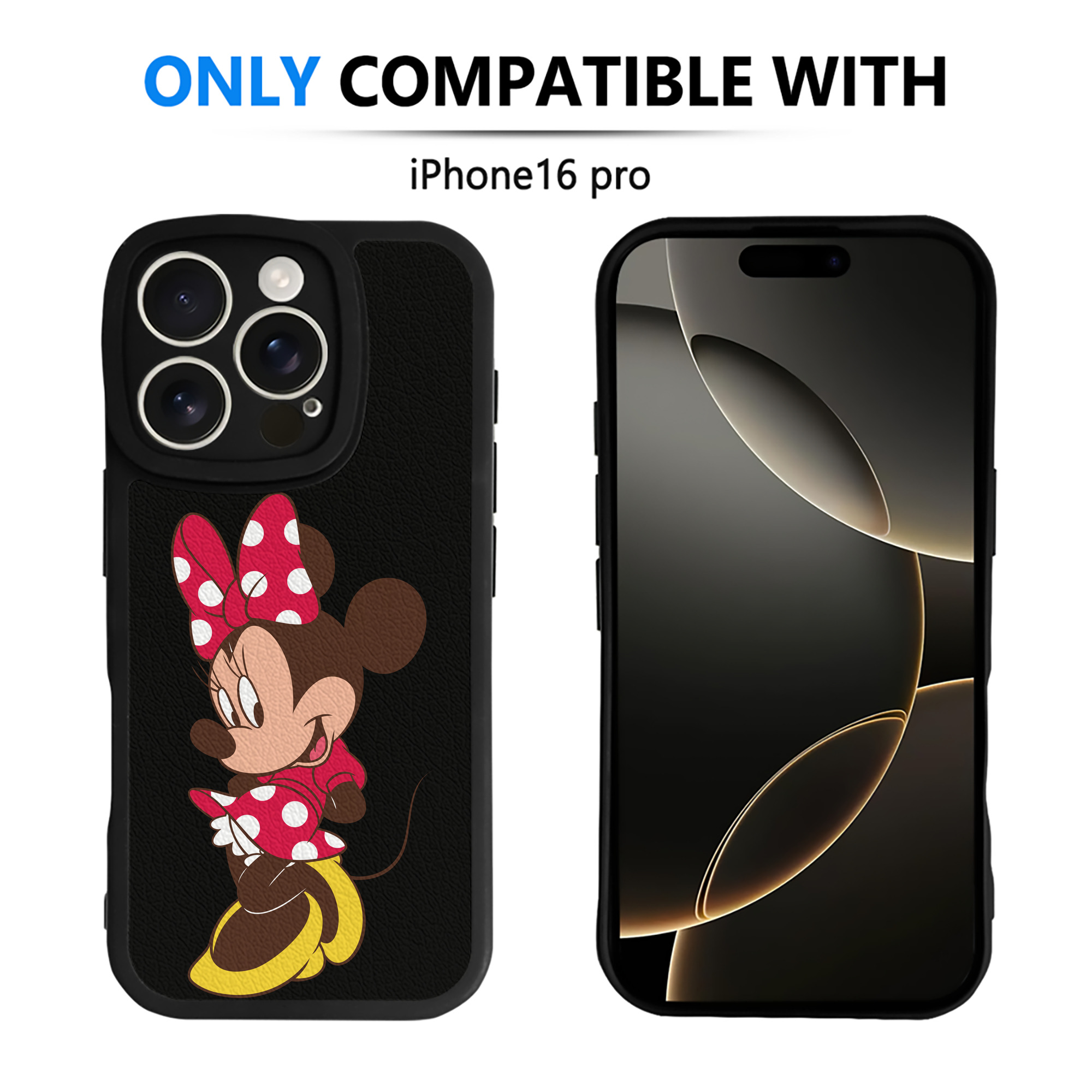 （画像用） ミッキーマウス Mickey Mouse 【iPhone 16シリーズ対応】シリコンスマホケース（レザー調） 材質：シリコン